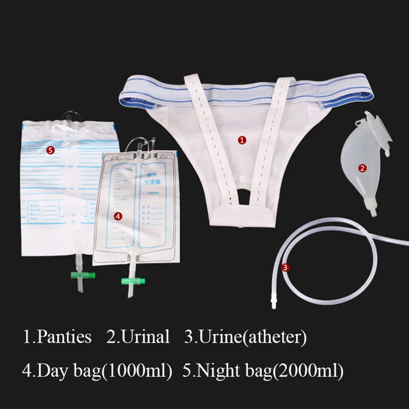 Male /Female Urine Bag Urine Collection Set Breathable Urinal Spill Proof Bag For Urine Incontinence for Elderly Men/Women