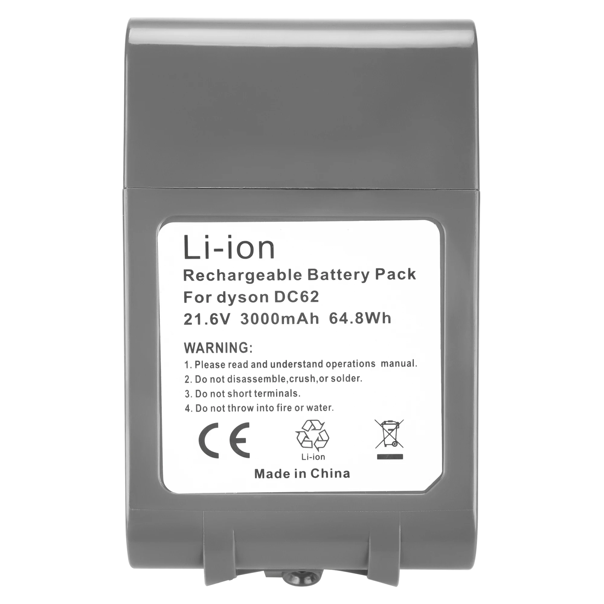 21.6V 3.0Ah Li-ion vacuum cleaner replacement battery for Dyson DC58 DC59 DC61 DC74 DC74 V6 DC62 animal rechargeable bateria
