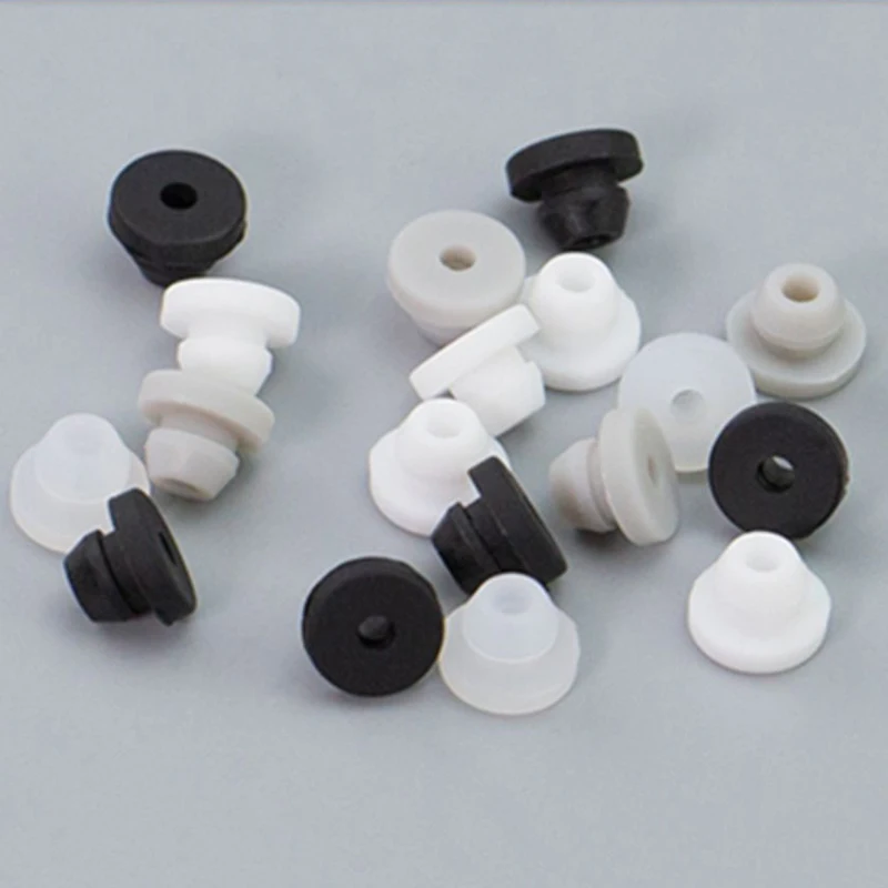 2-10 Buah Colokan Grommet Karet Silikon Bung dengan Koil Sambungan Snap-On Kabel Lubang Bundar Pelindung Bush 4.5-30Mm