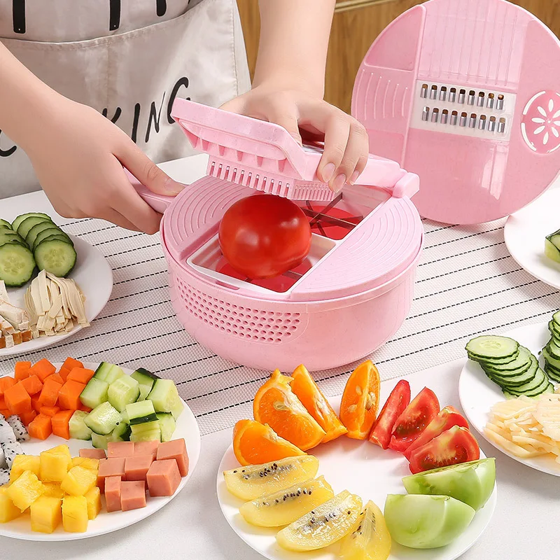 

Round Kitchen Hand Pull Press Chopper Multi Function Tool