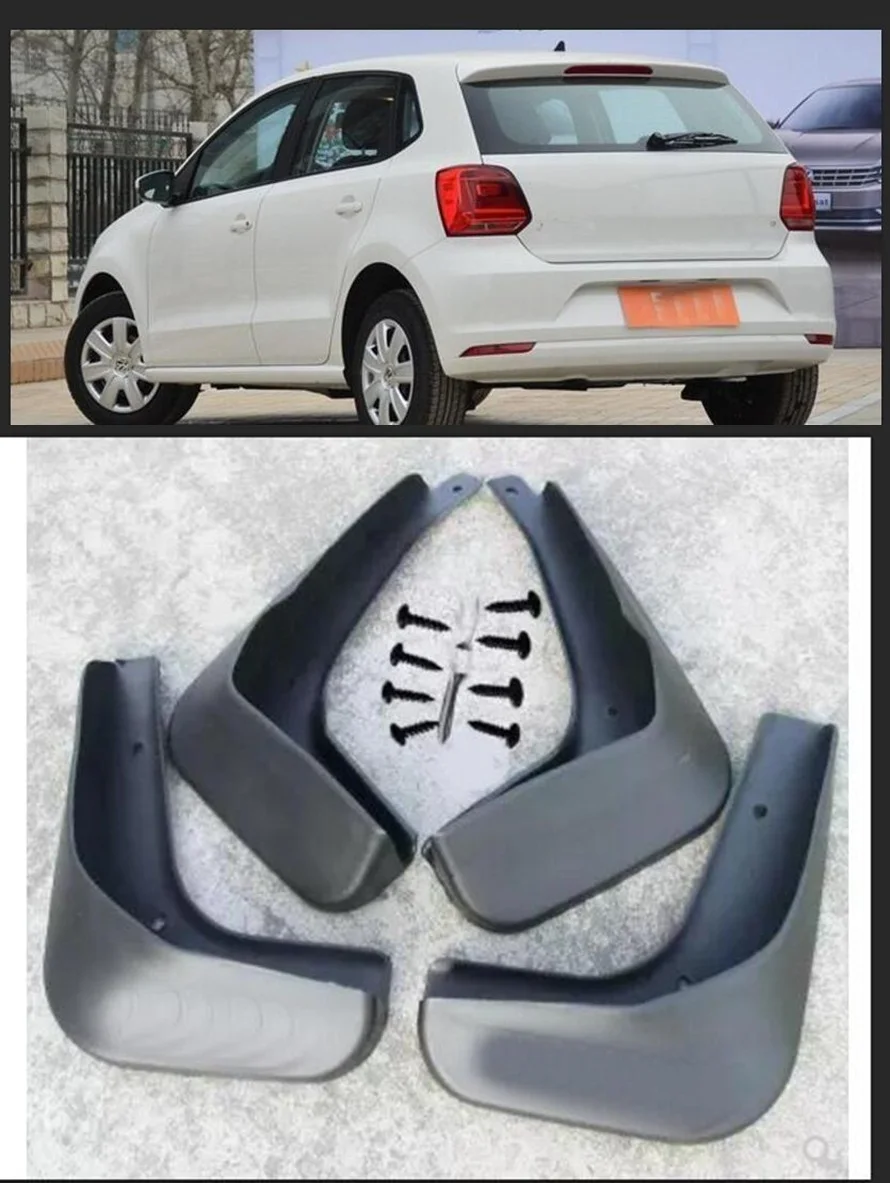 For VW Polo 6C Hatchback 2015 2016 Polo Set Molded Mud Flaps Mudflaps Splash Guards Front Rear Mud Flap Mudguards Fender