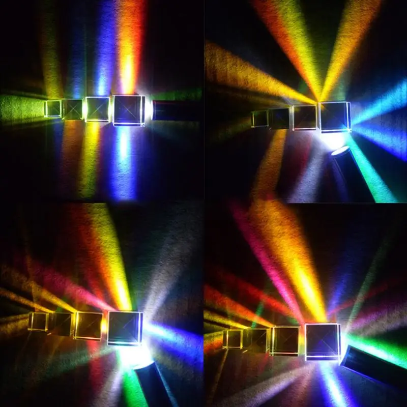 Custom 5*5*5mm Color Prism Rainbow Six-sided Light Cube Photography Optical Science Experiment Children Gift