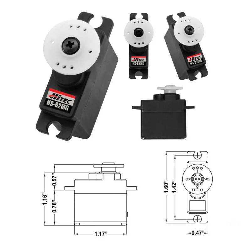 Hitec HS-82MG Standard Metal Gear Micro Servo 32082S NIB For RC Aircraft and Helicopters