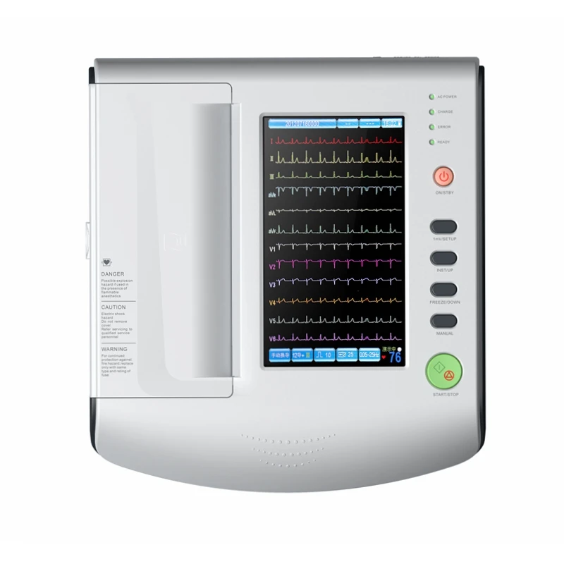 Digital 12 Channel 12 lead ecg ekg electrodes EKG machine portable