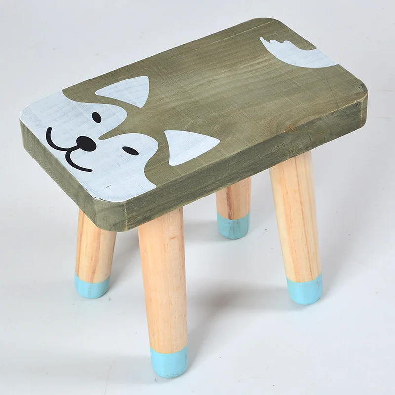 Holz Baby Stuhl Nordic Baby Sitz Holz Cartoon Sitzen Stuhl Kinder Hocker Bunte Kinder Zimmer Kindergarten Decor Dropshipping