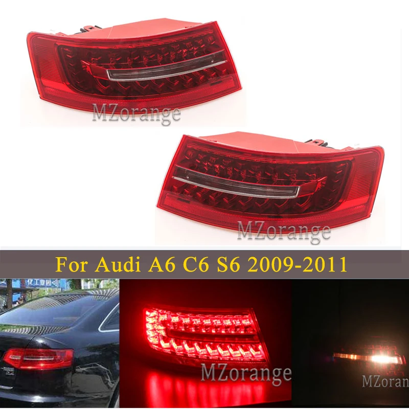 Rear Tail Lights for Audi A6 C6 S6 Quattro RS6 Saloon Sedan 2009-2011 Rear Turn Signal Stop Brake Lamp Assembly cars accessories