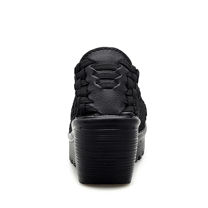 النساء أحذية رياضية الصيف أحذية منصة مسطحة تنفس المنسوجة الشقق أحذية امرأة موضة أحذية رياضية الراحة أحذية مشي حجم كبير 42 #5