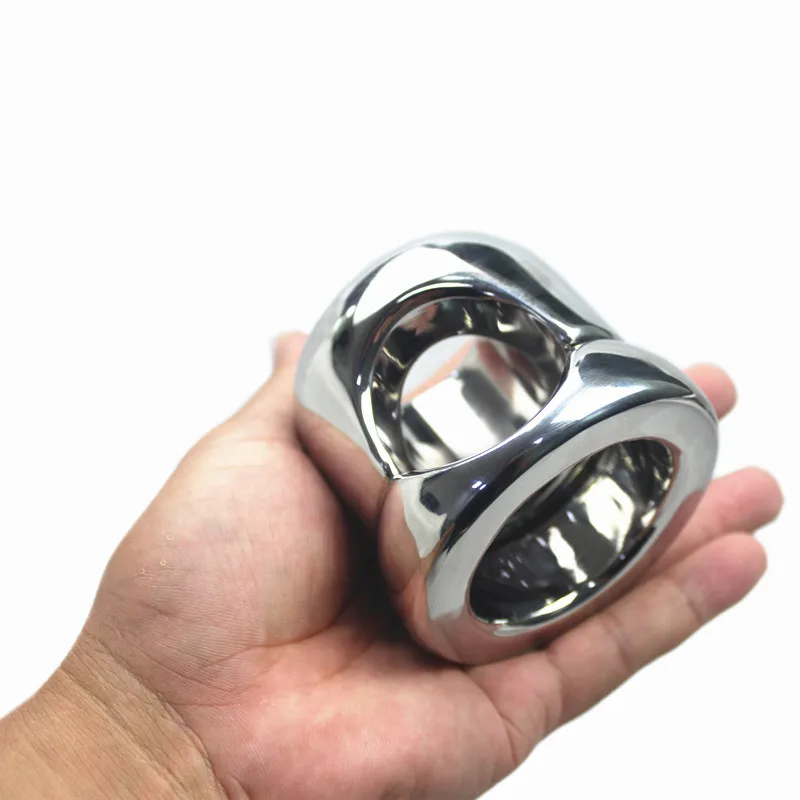 9 Sizes Stainless Steel Scrotum Bondage Ring Weight Bearing Pendants Penis Restraint Testicle Lock Ring Sex Toys for Men BB-246