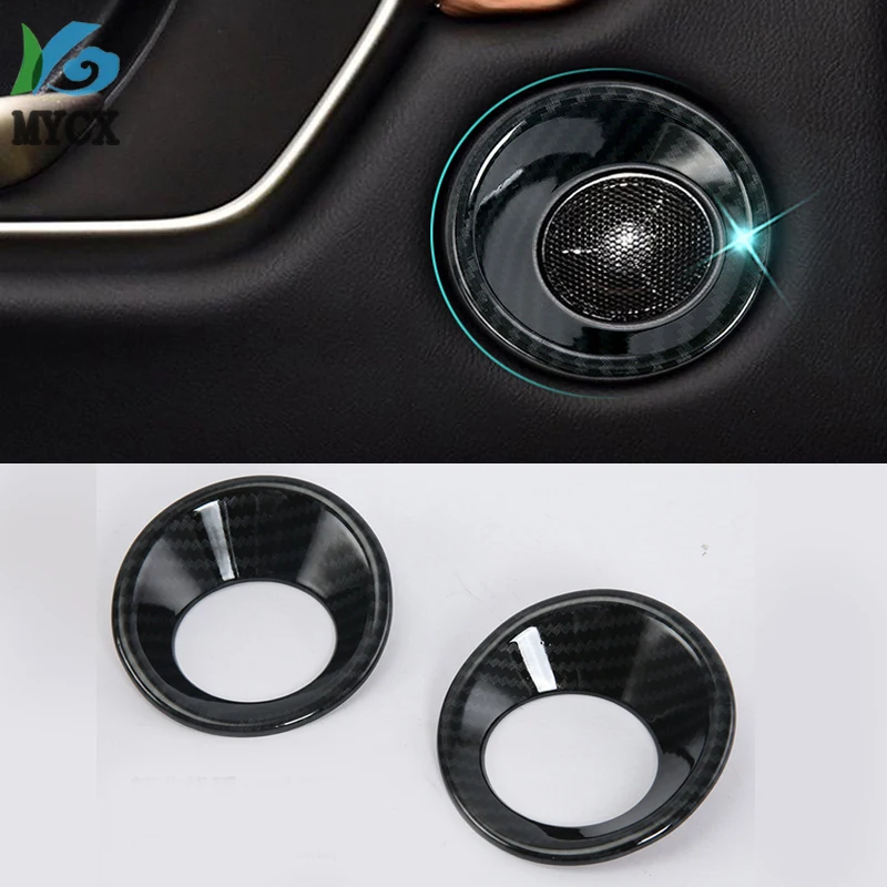 

2Pcs/set Car Interior Door Stereo Speaker Frame Bezel Trim Styling Ring For Honda CRV CR V 2017 ABS Sticker