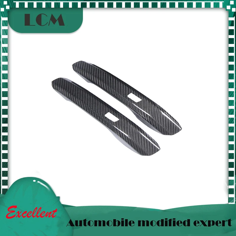 2017 2018 2019 For Audi A5 2Door LHD Only Add On Style True Carbon Fiber Door Handle Cover Protector With/NO Sensor Holes 2PCS