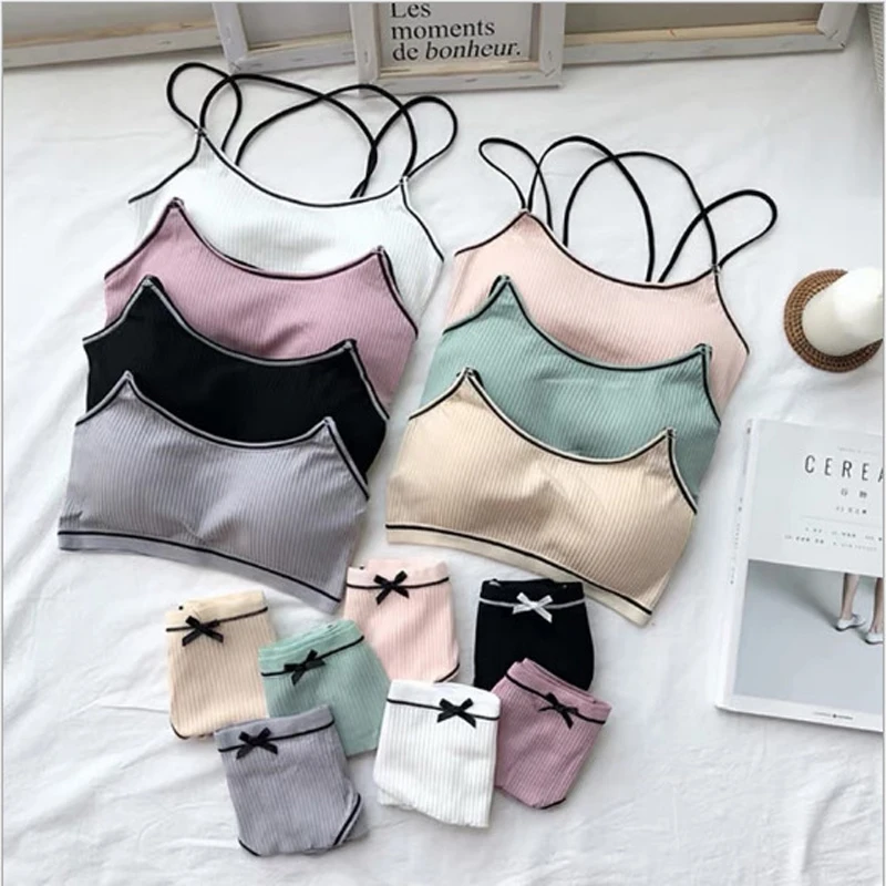 

Bra For Girl Lingerie Set Without Bones Cotton Bralette Sexy Seamless Sports Underwear Women's Tube Top Wirefree Langerie Bras