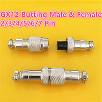 1set GX12 Butting Docking Male & Female 12mm Circular Aviation Socket Plug 2/3/4/5/6/7 Pin Wire Panel Connectors DropShipping