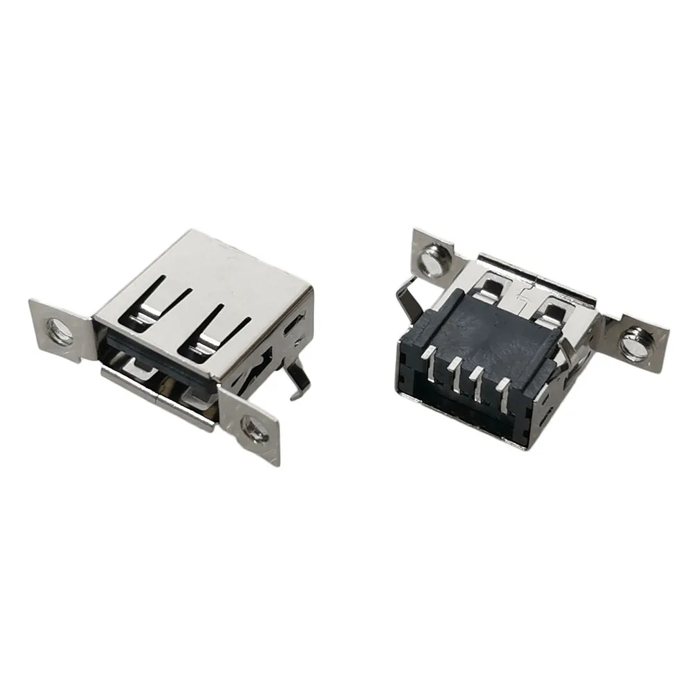 5 قطعة نوع المصغّر USB 2.0 أنثى جاك 4 دبابيس USB منفذ توصيل متعدد الذيل شحن المقبس مع ثقوب المسمار