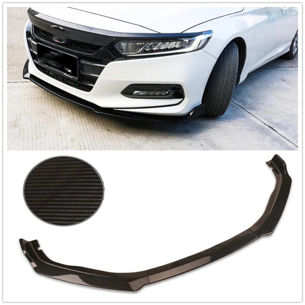 

For Honda Accord 10th GEN Sport JDM 2018-2021 4 Door Front Bumper Spoiler Lip Carbon Fiber Look Lower Splitter Guard Plate Blade