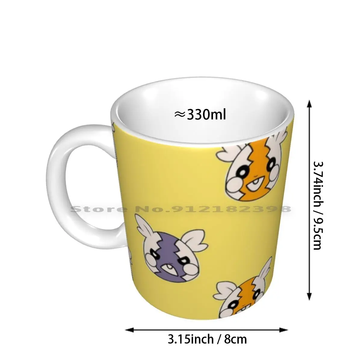 Yin And Yang Ceramic Mugs Coffee Cups Milk Tea Mug Morpeko Sword And Shield Switch Happy Sad Angry Smile Cute Mouse Creative