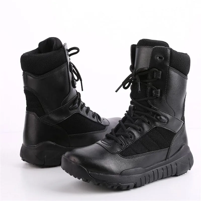 Men Ankle boots Spring Summer Tactical Black Casual Shoes Solid Anti-Slip Male Casual Sneaker boots