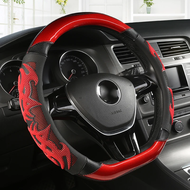 D Shape Car Steering Wheel Cover for VW Jetta 6 2017-2019 Golf 7 Scirocco Bettle 2012-2019 Tiguan 2019 2020 Auto Accesorioss