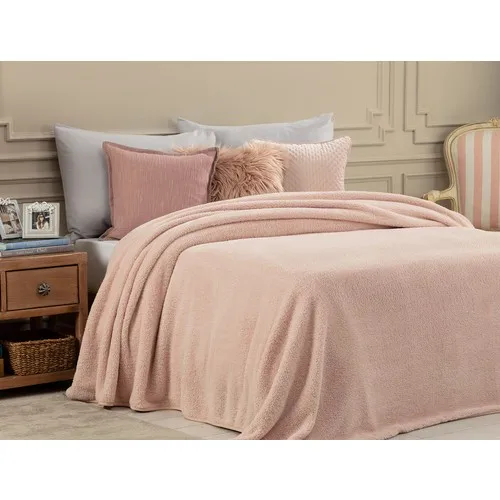 Madame Coco Estee Sherpa Double Personality Flat Blanket-Powder