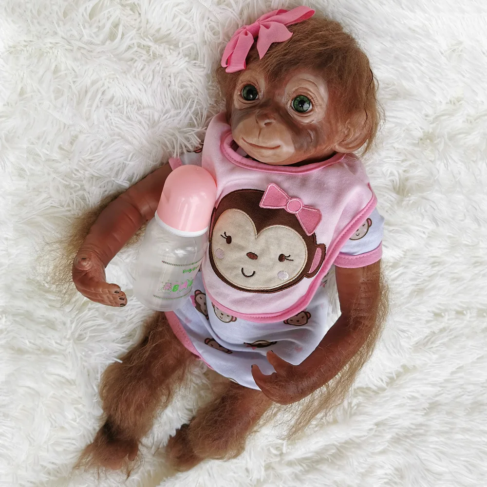 Baby Reborn Silicone And Realistic Lifelike Monkey Boys Girls Toys Popular Reborn Toddler Baby Dolls Bebe Doll Reborn Soft Touch