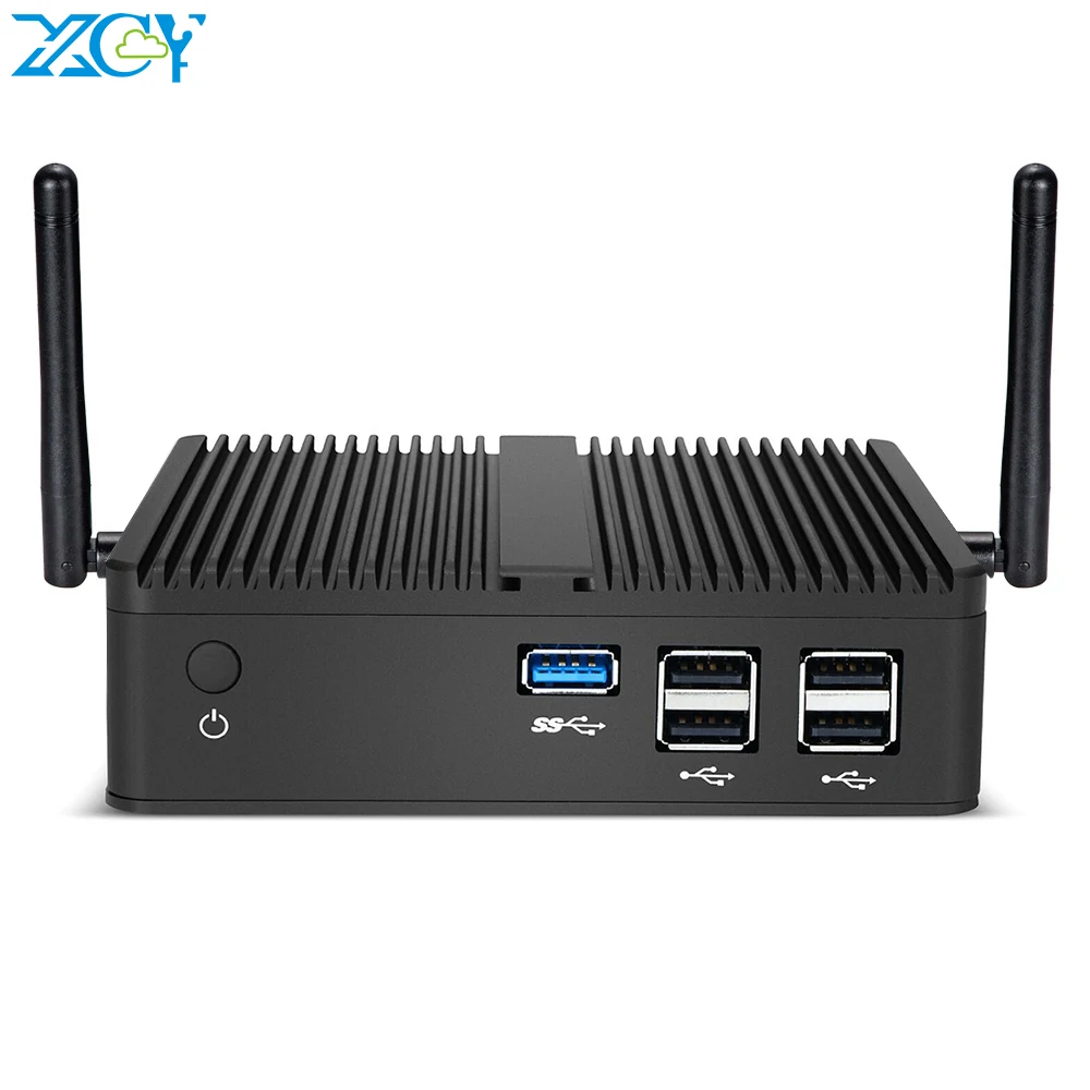 Xcy fanless ไคลเอนต์บางคอมพิวเตอร์ขนาดเล็ก Intel Celeron N2830 HDMI VGA จอแสดงผล Gigabit Ethernet 5X USB รองรับ WiFi Windows 7/8/10 Linux