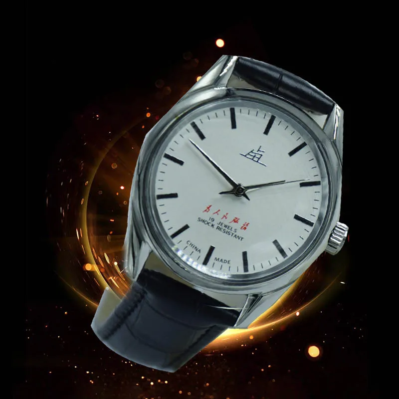 36mm Retro Authentic Shanghai Mens Mechanical Watch Ultra-thin Waterproof Stainless Steel Mechanical Watch for Men Reloj Hombre