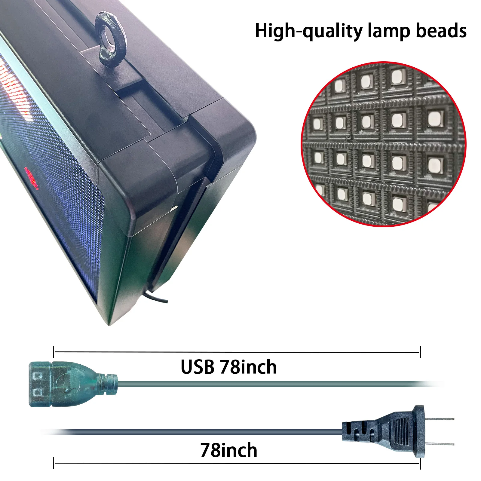 Affichage LED RVB double face étanche, P5MM, extérieur, document complet, programmable, programme de panneau d\'affichage, USB et Wi-Fi