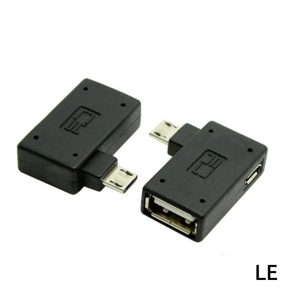 90 Degree Left /Right Angled Micro USB 2.0 OTG Host Adapter for Cell Phone Tablet micro female power connector