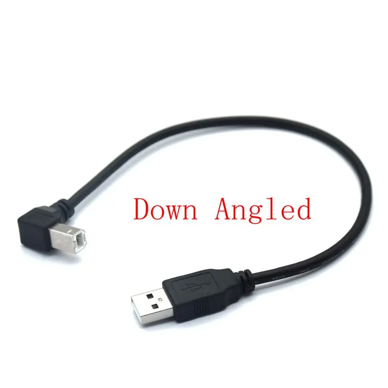 5FT 30cm 50cm 1m 1.5m 90 Degree Left Up Down Right Angle USB 2.0 Printer Cable Type A Male To Type B Male Foil Braided Inside