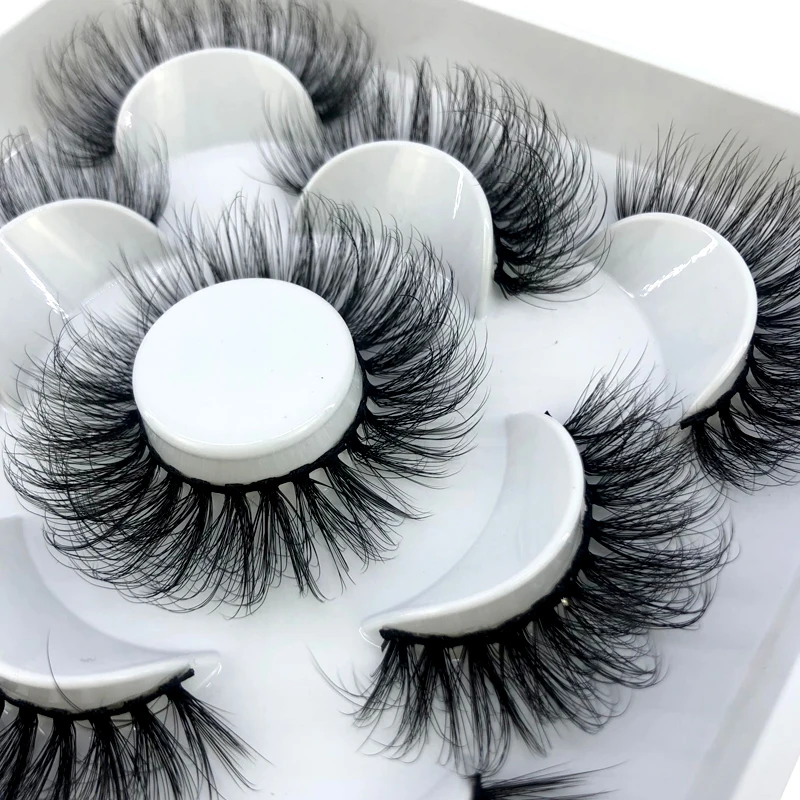 5 Paar flauschige Wimpern 8–25 mm 3D-Nerzwimpern lange dicke natürliche falsche Wimpern Großhandel Wimpern Anbieter Make-up Nerzwimpern – Detail 12