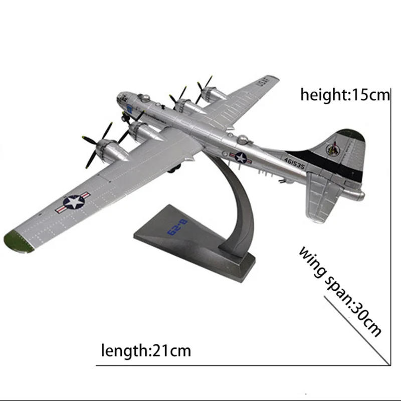 1/144 skala Alloy Bomber siły powietrzne usa B-29 Superfortress Model samolotu zabawki dla dzieci dzieci prezent dla kolekcji dekoracji