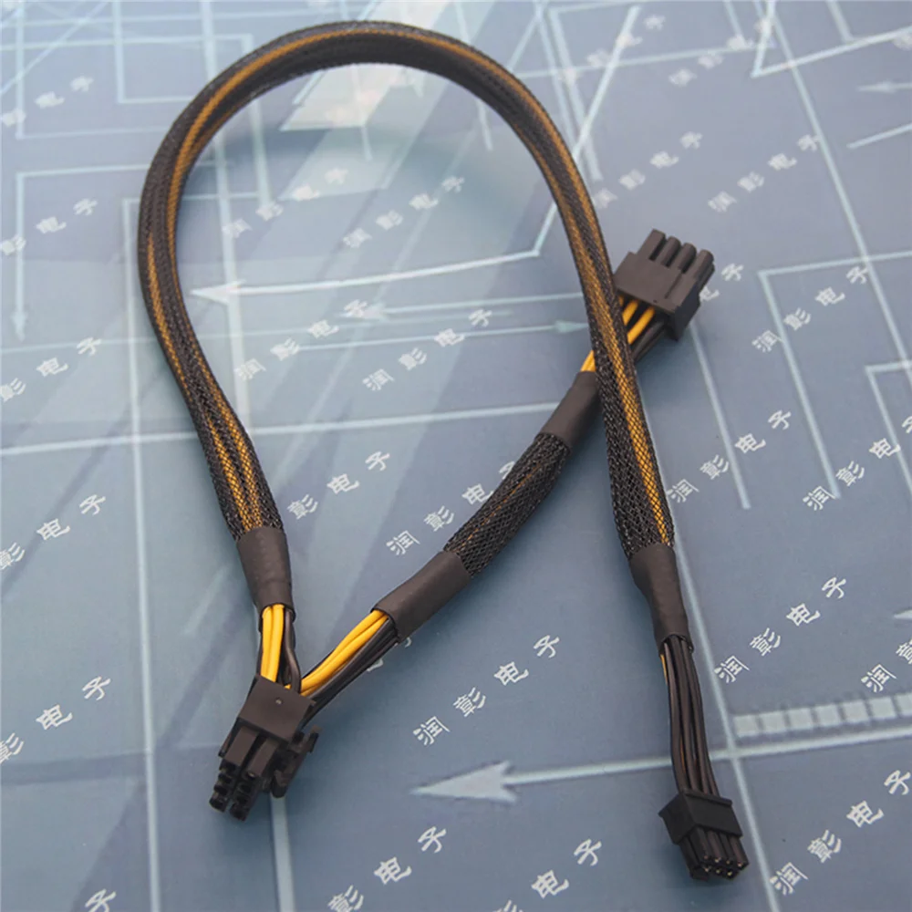 สำหรับ HP DL380 G10 50Cm การแปลงสายเคเบิลปรับ Server Mini8P อินเทอร์เฟซกราฟิกการ์ด8pin/6 + 2pin/6pin