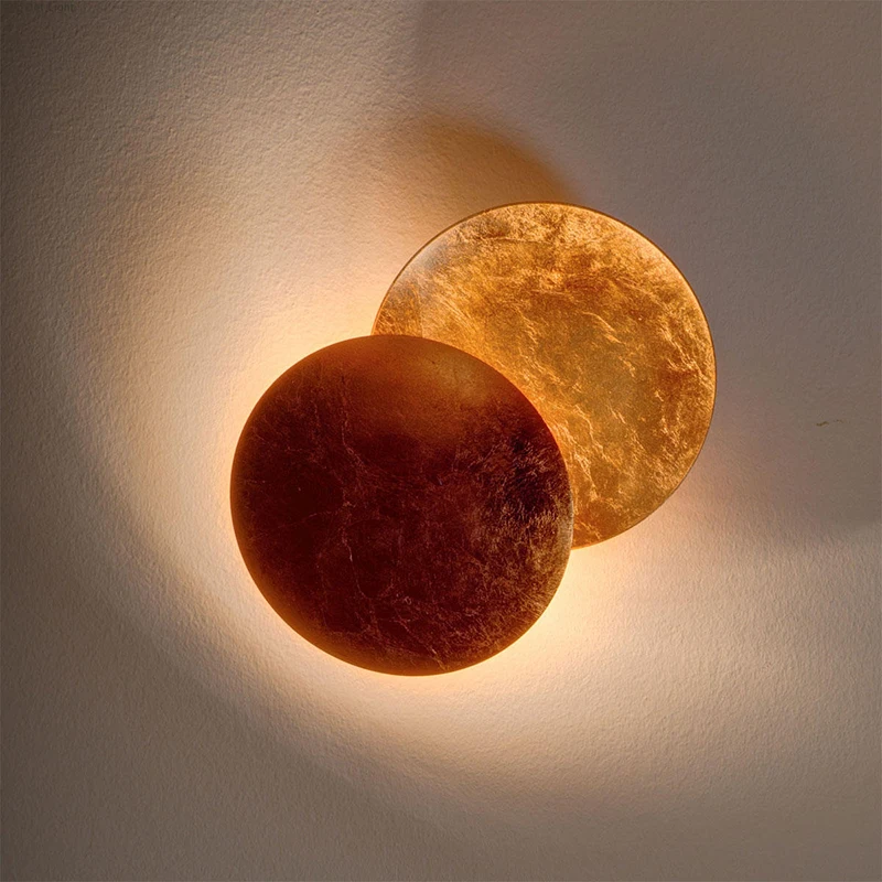 

Lederam Wall lamp Creative Moon Eclipse Aisle circular lamp Corridor For Bedroom Bedside Living Room LED gold wall lamp