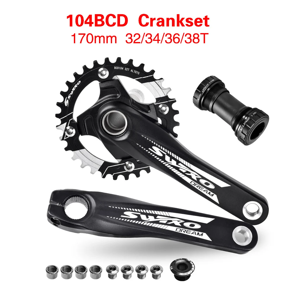 

SWTXO 104BCD Crankset Pedivela Bielas MTB Bicycle Parts Coroa Pedevela Bike Crank Vielas Para Manivela Bicicleta Korba Rowerowa