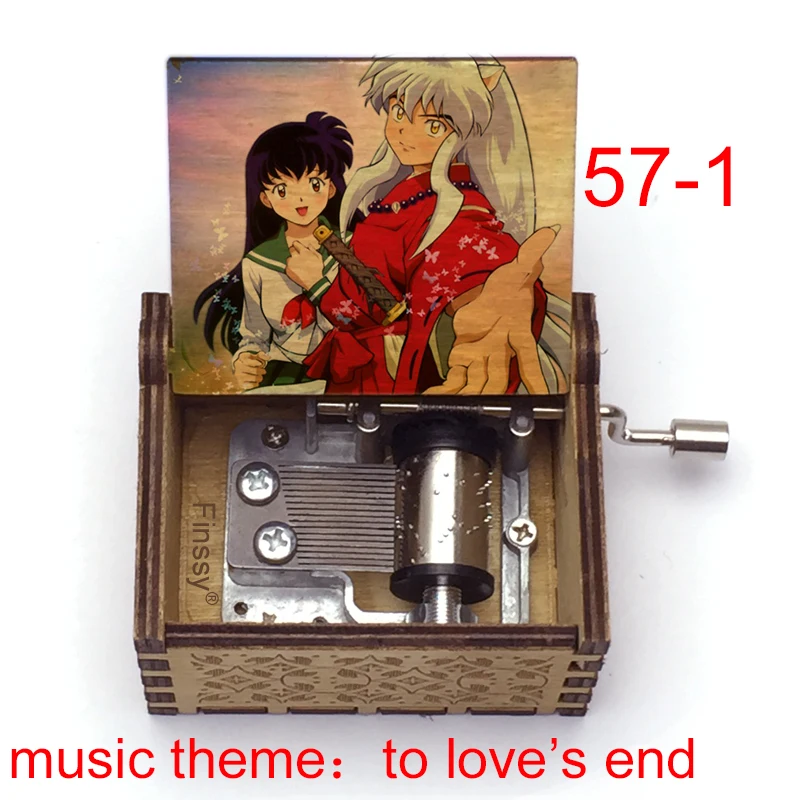 Hand Wooden Anime Inuyasha Music Box Music Theme To Love's End Kagome Kikyo Music Box Anime Fans Kids Students Birthday Gift