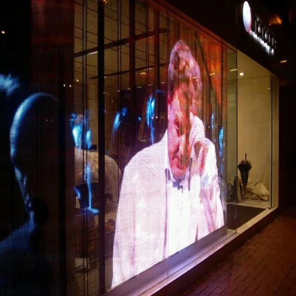 Indoor Transparent P12 LED Glass display Shop Window Digital Signage