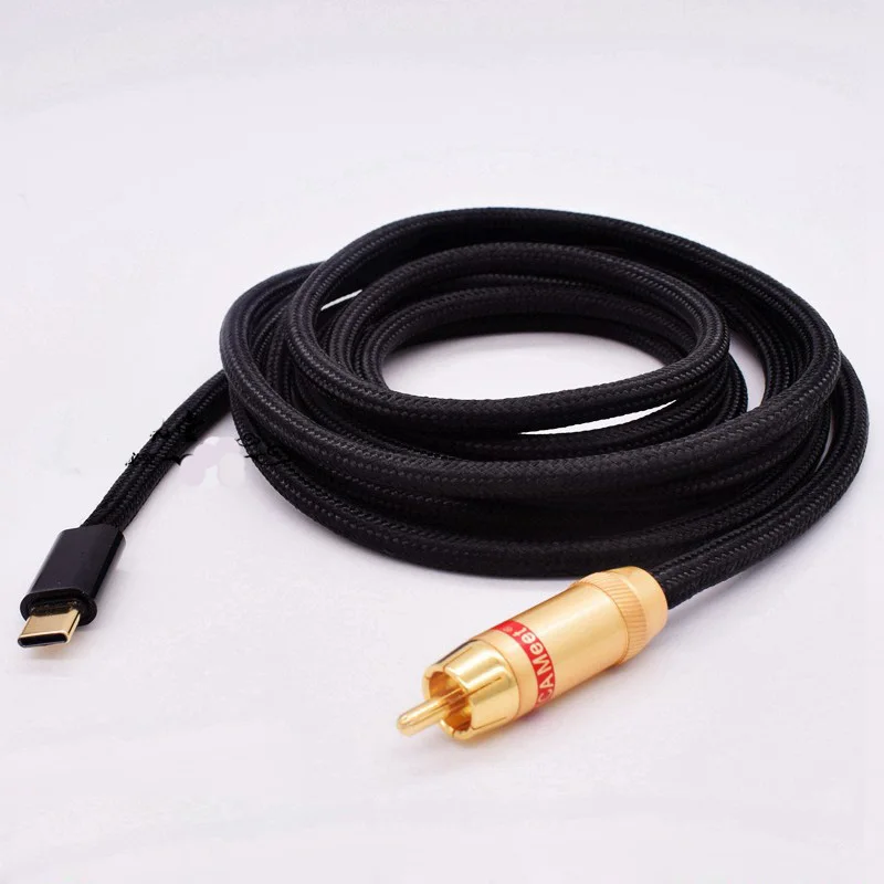 Pure Silver Type-C to RCA Coaxial Audio Cable for Cayin i5 N3 N5ii N52 N5IIS n6ii n8 n5mk2 N5 HiBy R2 R3 R5 R8 Portable Player