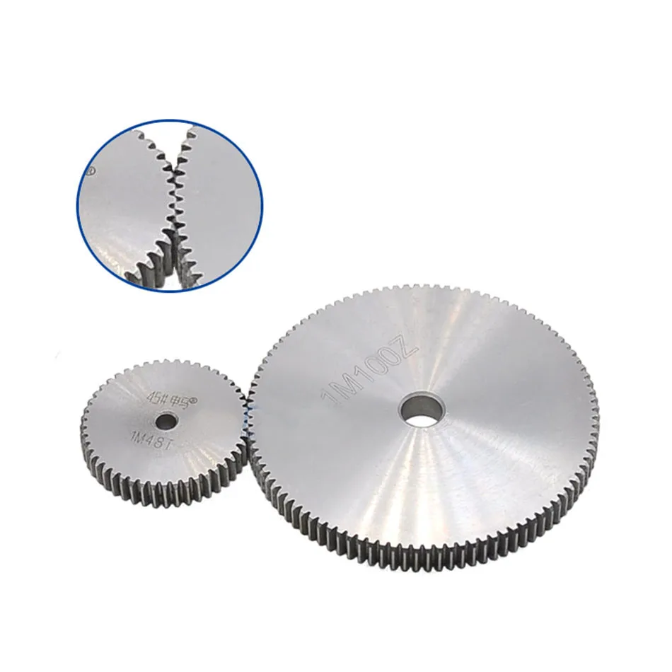 

1Pcs 45# Steel Spur Gear 1Mod 44 Tooth - 58 Tooth Metal Moter Gear Pinion Gear Thickness 10mm Process Bore Car Instrumentation