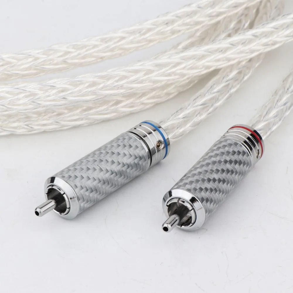 Hi-End 6AG OCC versilbertes 12-adriges Audiokabel – 24K vergoldete Cinch-Stecker, HiFi 2RCA auf 2RCA-Verbindung für Pro Audio – Detail 4