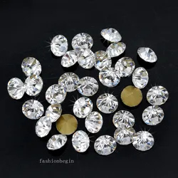 ss1-ss47 shiny Clear Czech Crystal Rhinestone Cone Round Pointed Foiled Back Glass Strass stone nail art Gem jewelry making bead