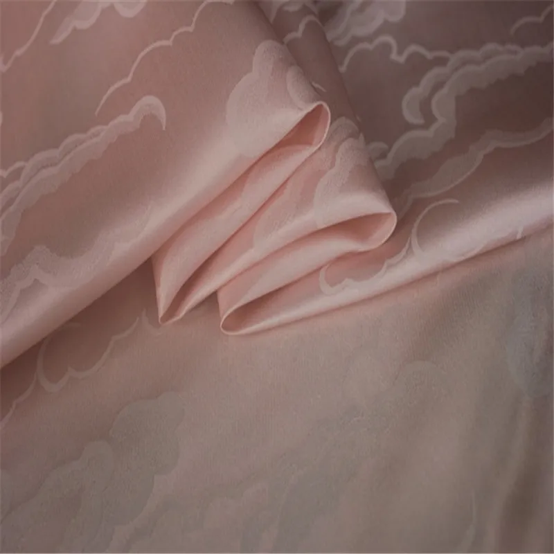 Jacquard Cotton Silk Fabric 16m/m 114cm Width Cloud Design Brocade Mixed for Home Textile Bedding