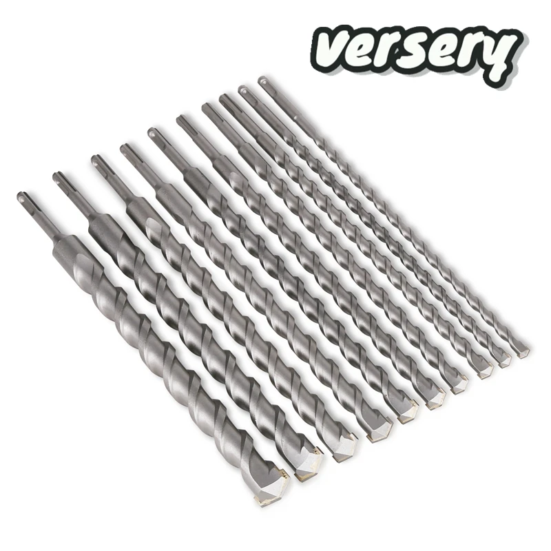 Versery 10-30mm SDS Plus Electric 350mm Length Hammer Drill Bit Cross Type Tungsten Carbide Masonry Concrete Hole saw Bits