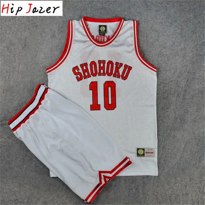 Cosplay  Shohoku10#HANAMICHI  7#MIYAGI  11# Rukawa Kaede Basketball Jersey set  shorts  Sport   Basketball Team Uniform