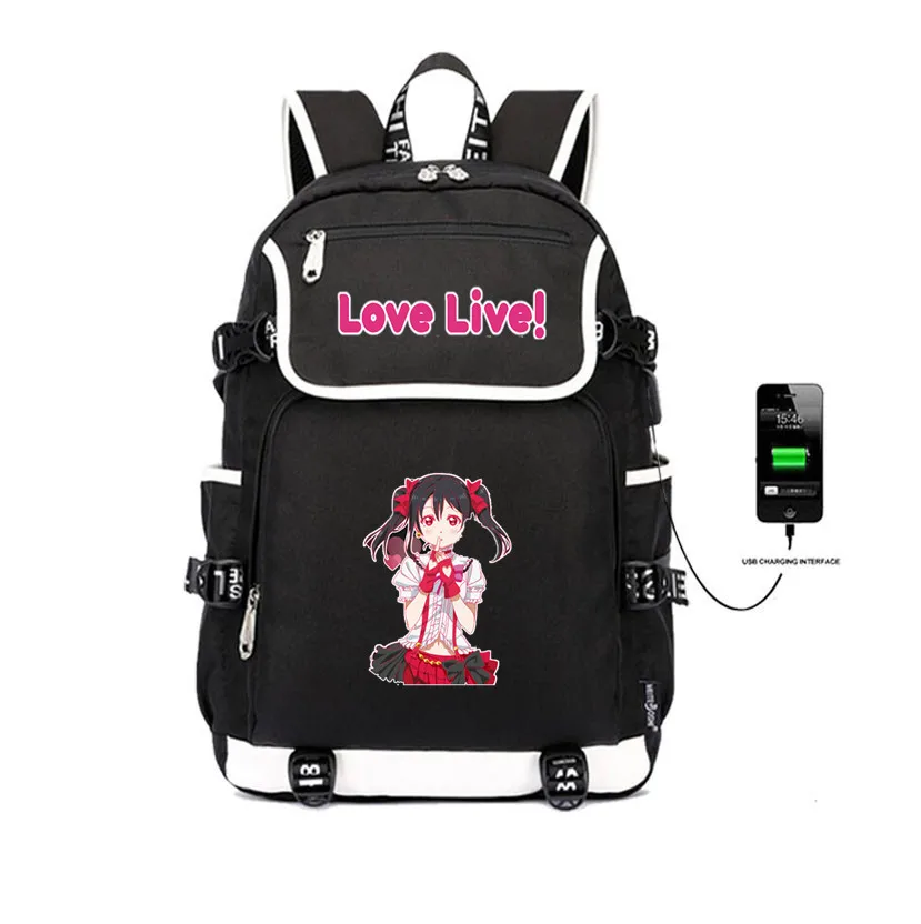 

Японский аниме LOVELIVE рюкзак с USB-зарядкой, сумка для ноутбука для подростков, женские и мужские дорожные сумки через плечо, школьные рюкзаки для студентов, рюкзак