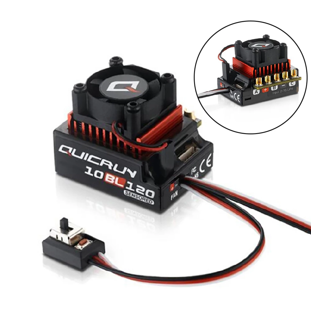

RC Car HobbyWing QuicRun 10BL120 120A Brushless Sensored ESC with Brushless Electronic Speed Control For 1/10 Drift car 3RACING
