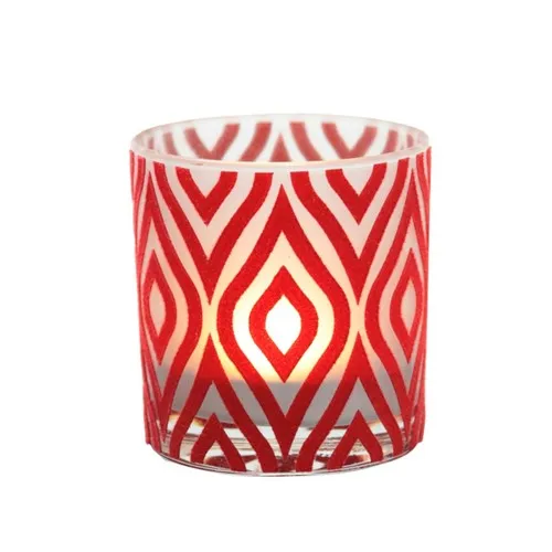 Arte Home Oval Red Retro Candle Holder