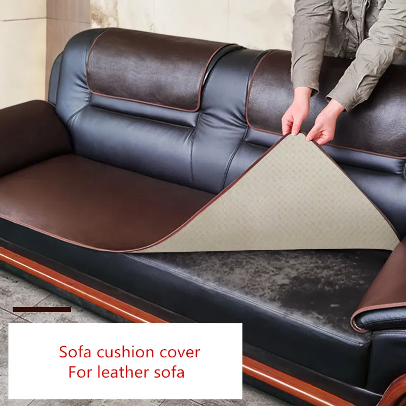 Customized Leather Sofa Cushion Cover, Waterproof Slipcover, Repair Fabric, Anti-Slip Sofa Protector