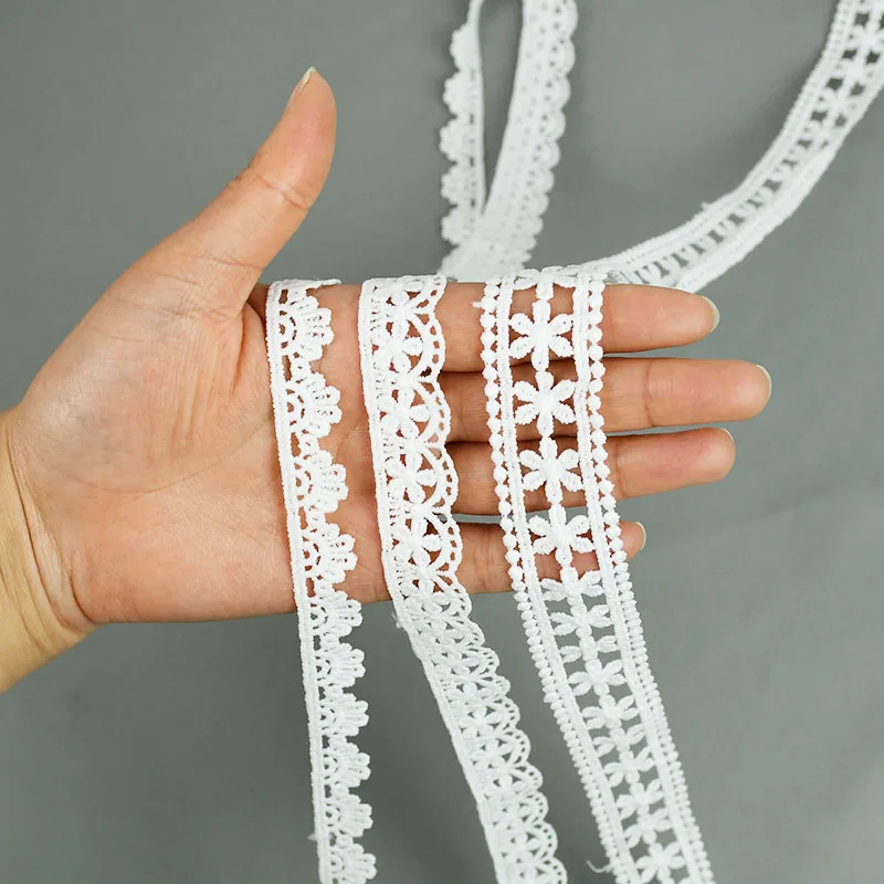 5Yards qualité blanc dentelle ruban ruban 10-40mm dentelle garniture bricolage brodé à la main vêtements couture dentelle tissu ruban artisanat