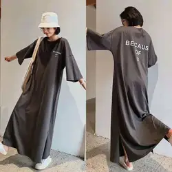 Plus Size 4XL 5XL Long Nightdress Women Summer Sleepwear Home Dressing Gown Loose Casual Short Sleeve Nightgown Cotton Nightwear