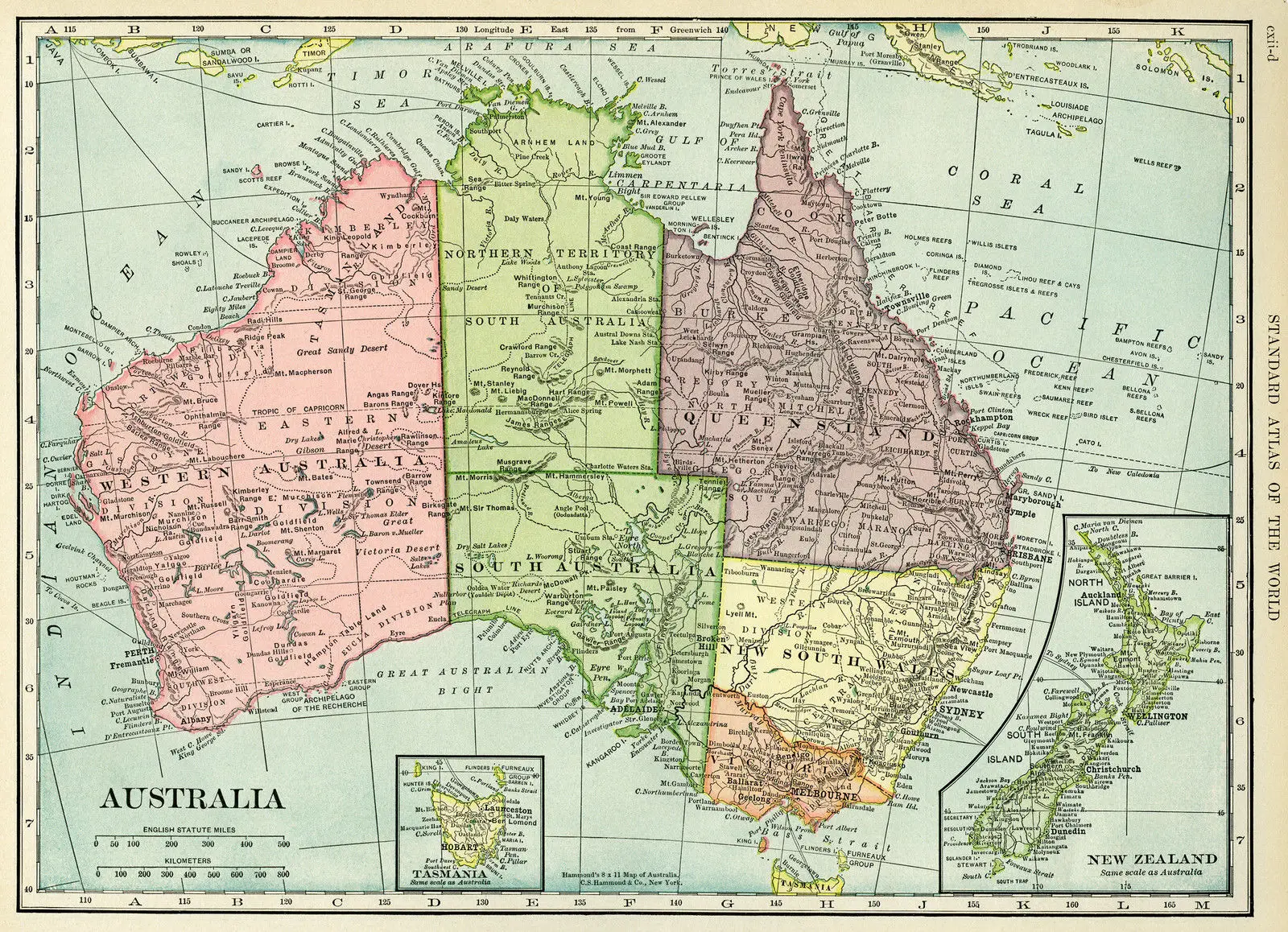 

map of Australia full world globe art New Zealand Art Silk Poster Print 24x36inch