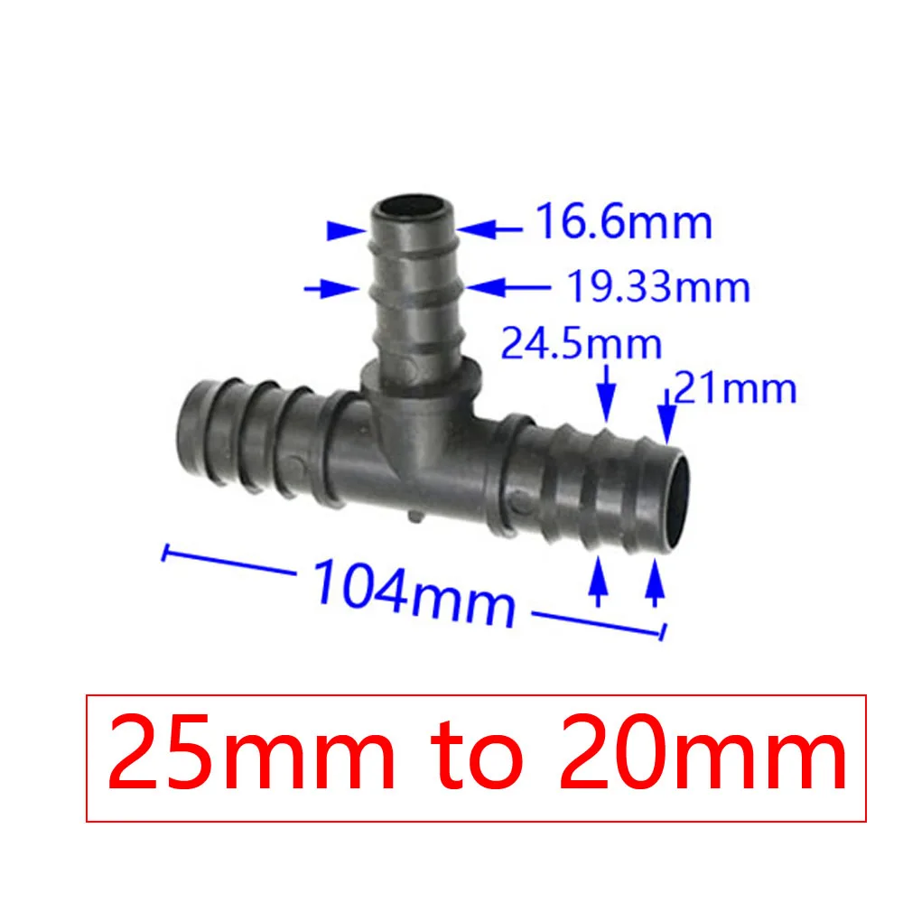 30 sztuk w kształcie litery T 25mm do 20mm do 16mm wąż ogrodowy reduktor Tee Barb złącze 1 \